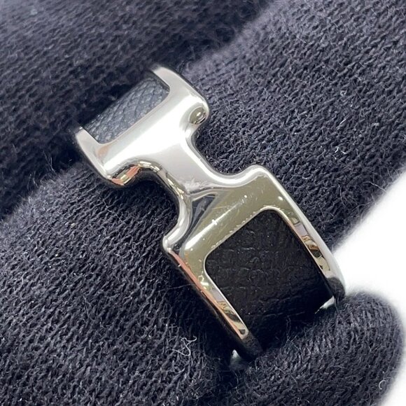 HERMES Orump Ring Size PM/S Epsom/Metal Black - Picture 6 of 10